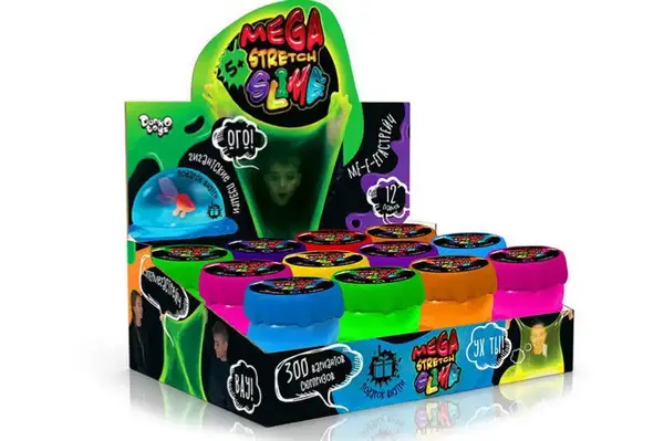 Слайм SLM-10-01U "Mega Stretch Slime" 200 гр, в дисплеї 12 шт. DANKO купити