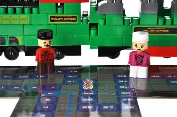 Конструктор блочний QB300-202 "Block&Steps: Залізничний Експрес" + ходилка і меморі гра 3в1, 136дет. qbee купити недорого в Україні, фото 7