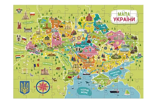 Пазли - 100 елм. - 300706 "Мапа України" DoDo купити недорого в Україні, фото 5
