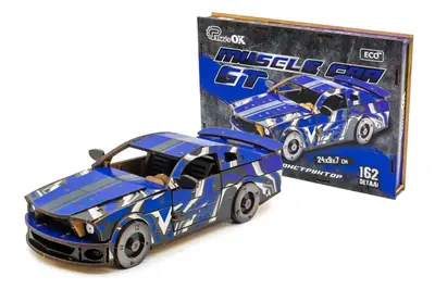Конструктор "Muscle Car" Puz-00642 дерев'яний, 162 дет., синій колір р. моделі 24*9*7 см PuzzleOk Конструктор "Muscle Car" Puz-00642 дерев'яний, 162 дет., синій колір р. моделі 24*9*7 см PuzzleOk купити