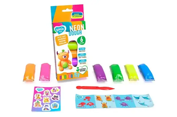 Набір для ліплення з тістом 41197 "Neon Assorted" 6 кольорів LOVIN купити