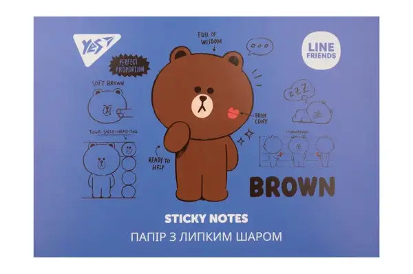 Папір з липким шаром YES "Line Friends" Набір 140 аркушів (7х20) 170334 купити