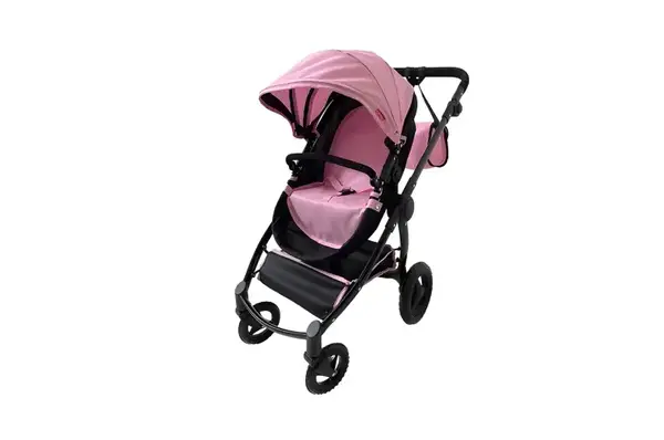 Візок для ляльки 2в1 CARRELLO ULTRA 9696 PINK з сумкою, металевий, в коробці .51*14,5*44,5см купити недорого в Україні, фото 2