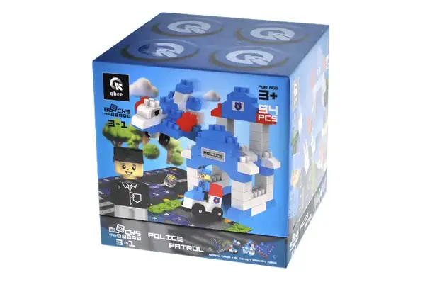 Конструктор блочний QB300-002 "Block&Steps: Поліцейський патруль" + ходилка і меморі гра 3в1, 94дет. qbee купити недорого в Україні, фото 2