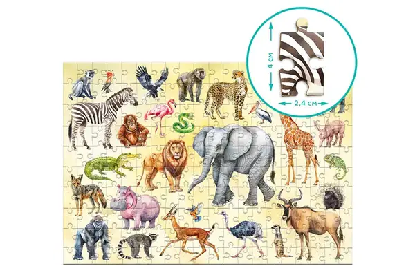 Пазл Монтессорі - 200 елм.- "Тварини Сафарі" 300628 DoDo купити недорого в Україні, фото 4