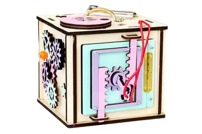 Бізікуб з дзеркалом Слонова кістка 15х15х15 см купити