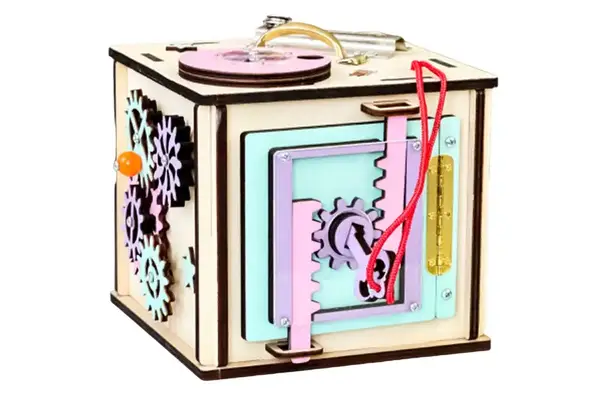 Бізікуб з дзеркалом Слонова кістка 15х15х15 см купити недорого в Україні, фото 2