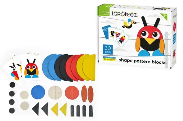 Розвиваюча дерев'яна гра "Фігурна мозаїка" 30 дет. 900071 IGROTECO купити недорого в Україні, фото 2