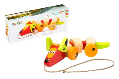 Дерев'яна іграшка "Такса-каталка" арт. 13623 CUBIKA купити