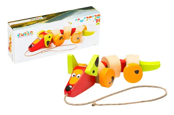 Дерев'яна іграшка "Такса-каталка" арт. 13623 CUBIKA купити