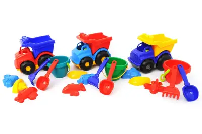 Машина "Тотошка" №3 з відерком, лопаткою, грабельками і 3 пасочками 0183 Colorplast купити