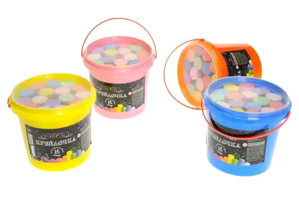 Набір крейди КRD-01-01U "Крейдочка "для малювання на асфальті велика 16 шт. в відрі DANKO купити