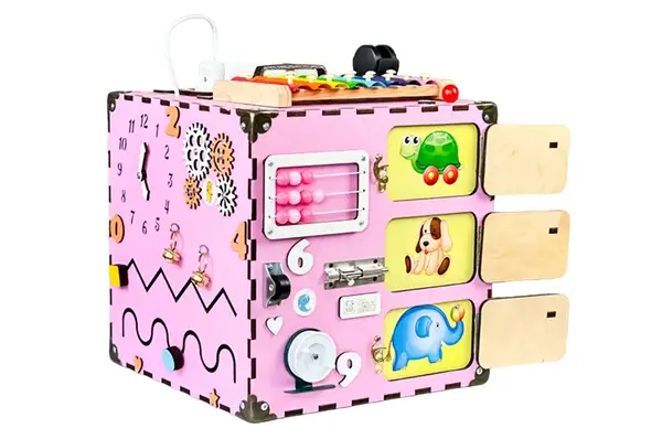 Бізікуб з роботом Рожевий 30х30 см купити недорого в Україні, фото 4