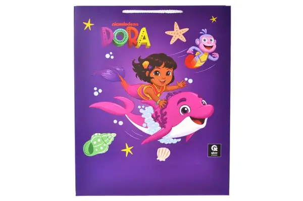 Пакет паперовий M QB004-102 "Дора мандрівниця" р.27x33x11 см qbee купити недорого в Україні, фото 2