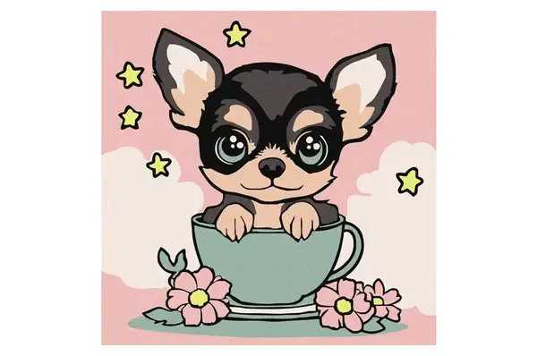 Набір для розпису по номерах "Милий цуцик" 25х25cm. IDEYKA KHO6270 купити