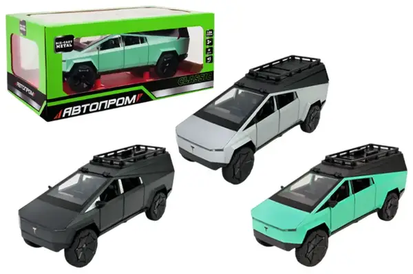 Машина АВТОПРОМ AP7727 Tesla pickups camring,1:24 на батарейках, світло, звук, відкриваються двері, коробка р.28x16x12,8см купити
