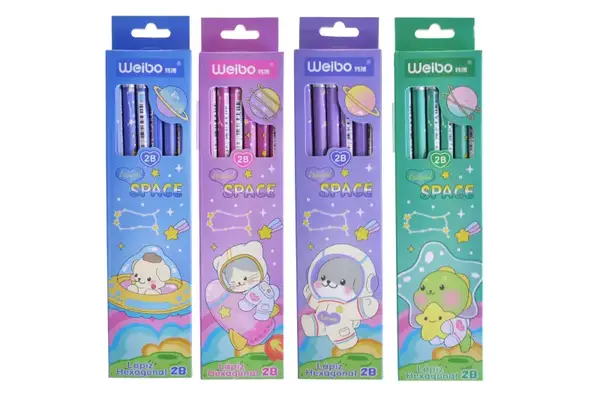 Олівці чорнографітні з гумкою 9619WB, дизайн 1 купити