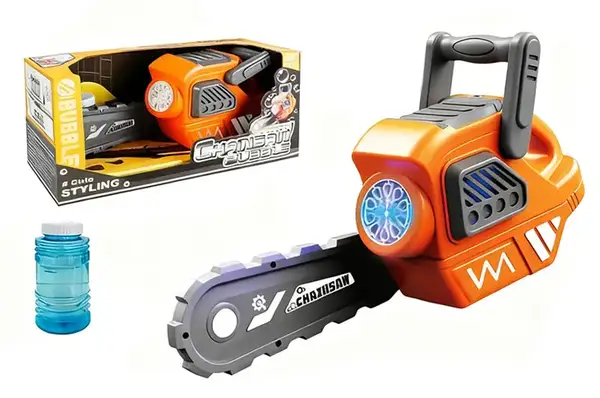 Бензопила з мильними бульбашками BE-039 на батарейках, зі світлом, в коробці р.34,5x9x19,2 см YG Toys купити