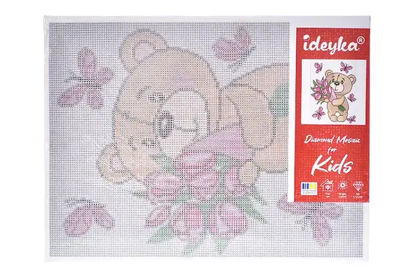Набір з алмазною мозаїкою для дітей "Чарівний ведмедик" 30х40см IDEYKA купити недорого в Україні, фото 2
