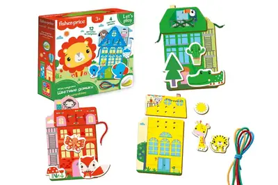 Гра-шнурівка 'Fisher Price. Кольорові будиночки' VT5303-26 (укр) VladiToys купити