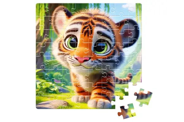 Пазли De.tail. Миле тигреня. 64 деталі DT1234-15 (укр) Vladi Toys купити недорого в Україні, фото 2