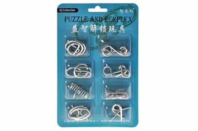 Головоломка металева E520 Unlock Metal Puzzle 8 елементів Синя р.22*13,5*2см купити