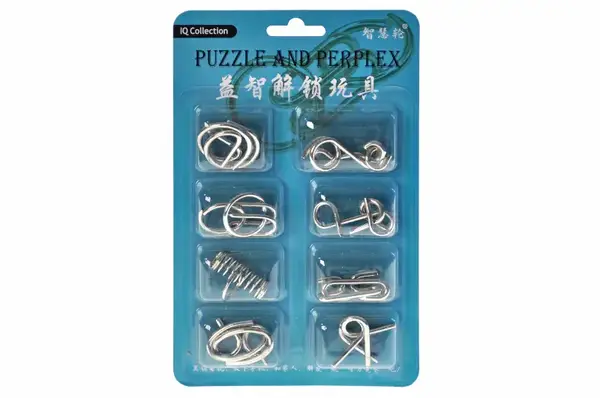 Головоломка металева E520 Unlock Metal Puzzle 8 елементів Синя р.22*13,5*2см купити