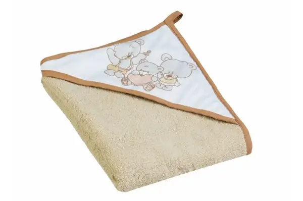 Рушник для купання з капюшоном "Ведмедик" р.100x100, 100%бавовна (бежевий) MS-015 100X100-119 TEGA купити