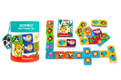 Настільна гра "Fisher Price. Доміно" в тубусі VT2910-03 VladiToys купити