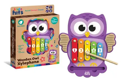Дерев'яна іграшка Kids hits, KH20/019 сова дерев. ксилофон в коробці р. 23*30,5*3,4 см купити