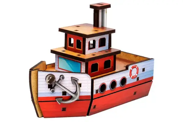 Конструктор дерев'яний Puz-00962 "Turbo Ship" в кульку PuzzleOK купити недорого в Україні, фото 2