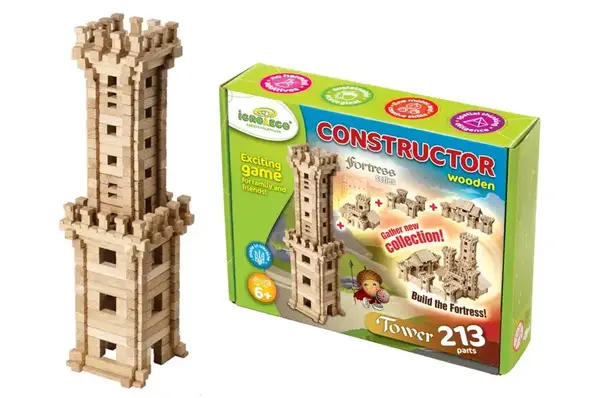 Дерев'яний конструктор "Вежа" 213 дет 900330 IGROTECO купити