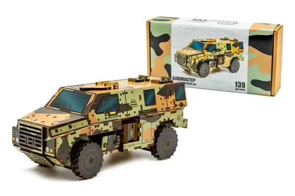 Конструктор "Бушмастер" дерев'яний, 139 дет., 139-0209 р. 24х10х9 см PuzzleOK купити