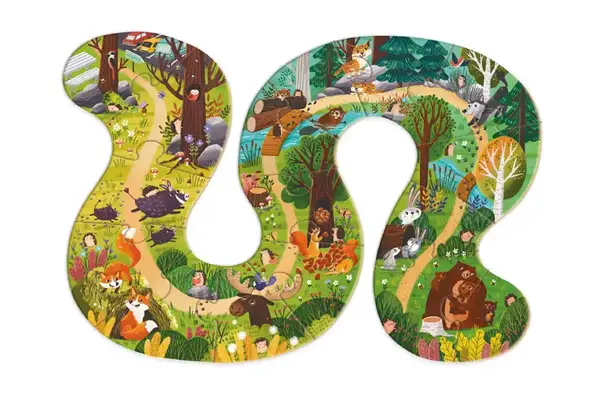 Пазл ходилка "Хто живе в лісі" з дерев'яними фігурками 300608 DoDo купити недорого в Україні, фото 4