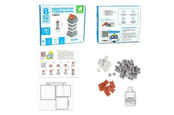Будівельний набір для творчості з міні-цеглинок BLOCKY "Башта" 31022 STRATEG купити недорого в Україні, фото 2