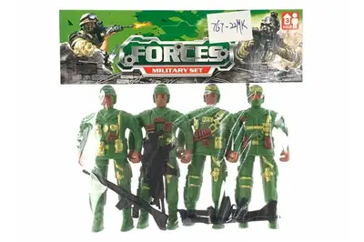 Військовий набір 767-22MK 4 солдата зі зброєю, пакет купити