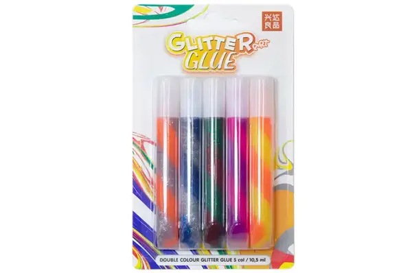 Клей з блискітками MALEVARO 2в1 5шт, 10,5мл XD03282 купити