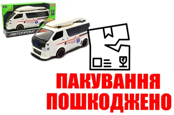 OUTLET Машина 7968 АВТОПРОМ Міські служби , 3 види, світло і звук , в коробці 28,5x13x17 см купити