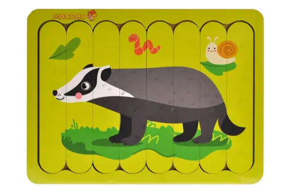 Пазл-вкладка, серія лісові тварини "Борсук" купити