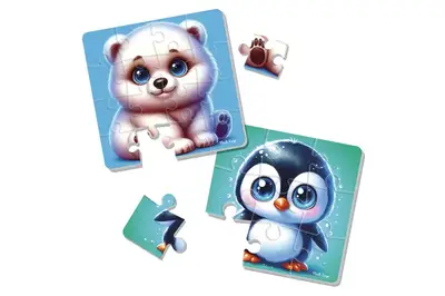 М'які пазли " Ведмедик та пінгвеня" VT1102-38 Vladi Toys купити