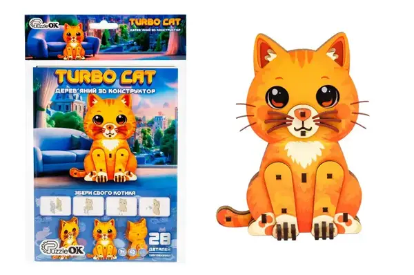 Конструктор дерев'яний Puz-00974" Turbo Cat" PuzzleOk купити