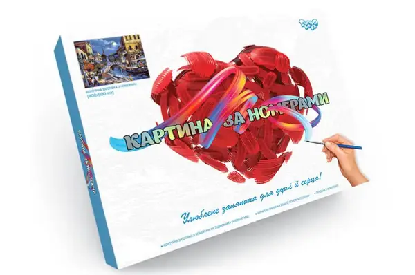 Набір для розпису по номерах 40x50 см KpN-01-01U.02U...10U "PAINTING BY NUMBERS" в коробці DANKO купити недорого в Україні, фото 4