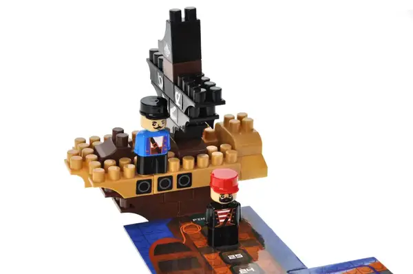 Конструктор блочний QB300-104 "Block&Steps: Піратський корабель" + ходилка і меморі гра 3в1, 41дет. qbee купити недорого в Україні, фото 3