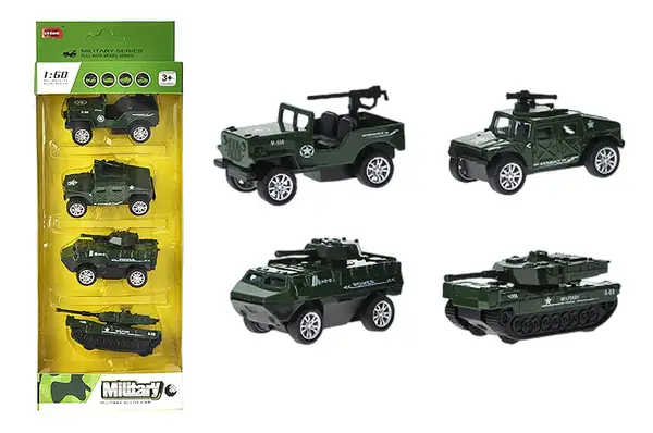 Набір машин металевих інерційних військових, в коробці 4шт MB179 р.27,3*4,9*11,4см купити
