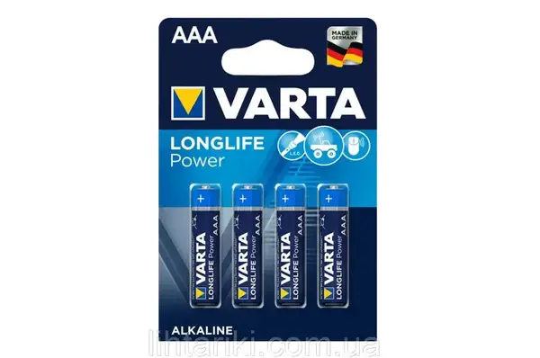 Батарейки Varta LR03 High Energy (Longlife Power) alkaline 4 шт. купити