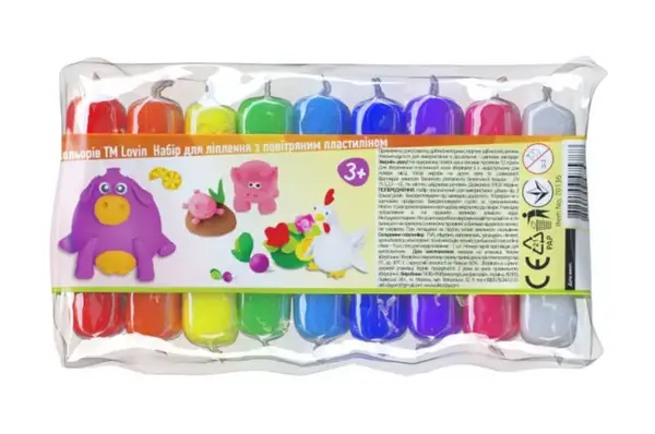 Набір для ліплення з легким пластиліном 70136 9 кольорів LOVIN купити