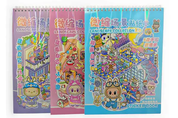 Блокнот із наліпками РУМБОКС 3D 763296M милий будинок 8в1 Лабубу з пінцетом 4 види L Malevaro купити