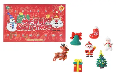 Адвент-календар HF-99617 "Merry Christmas", 24 віконця з фігурками 38x24x3см купити