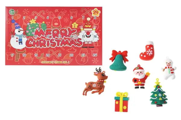 Адвент-календар HF-99617 "Merry Christmas", 24 віконця з фігурками 38x24x3см купити