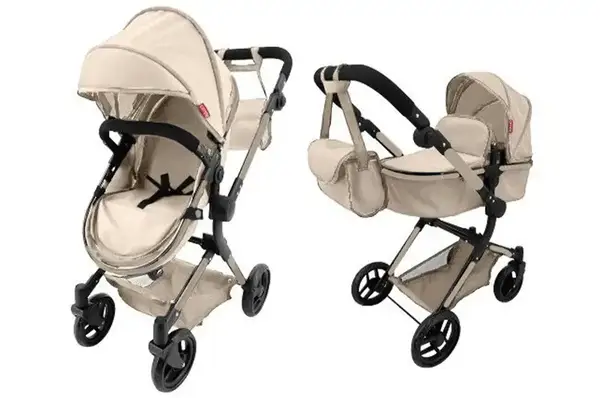 Коляска для ляльки 2в1 ALFA 9707 CREAM з сумкою метал.кор.51x15.5x39.5см CARRELLO купити